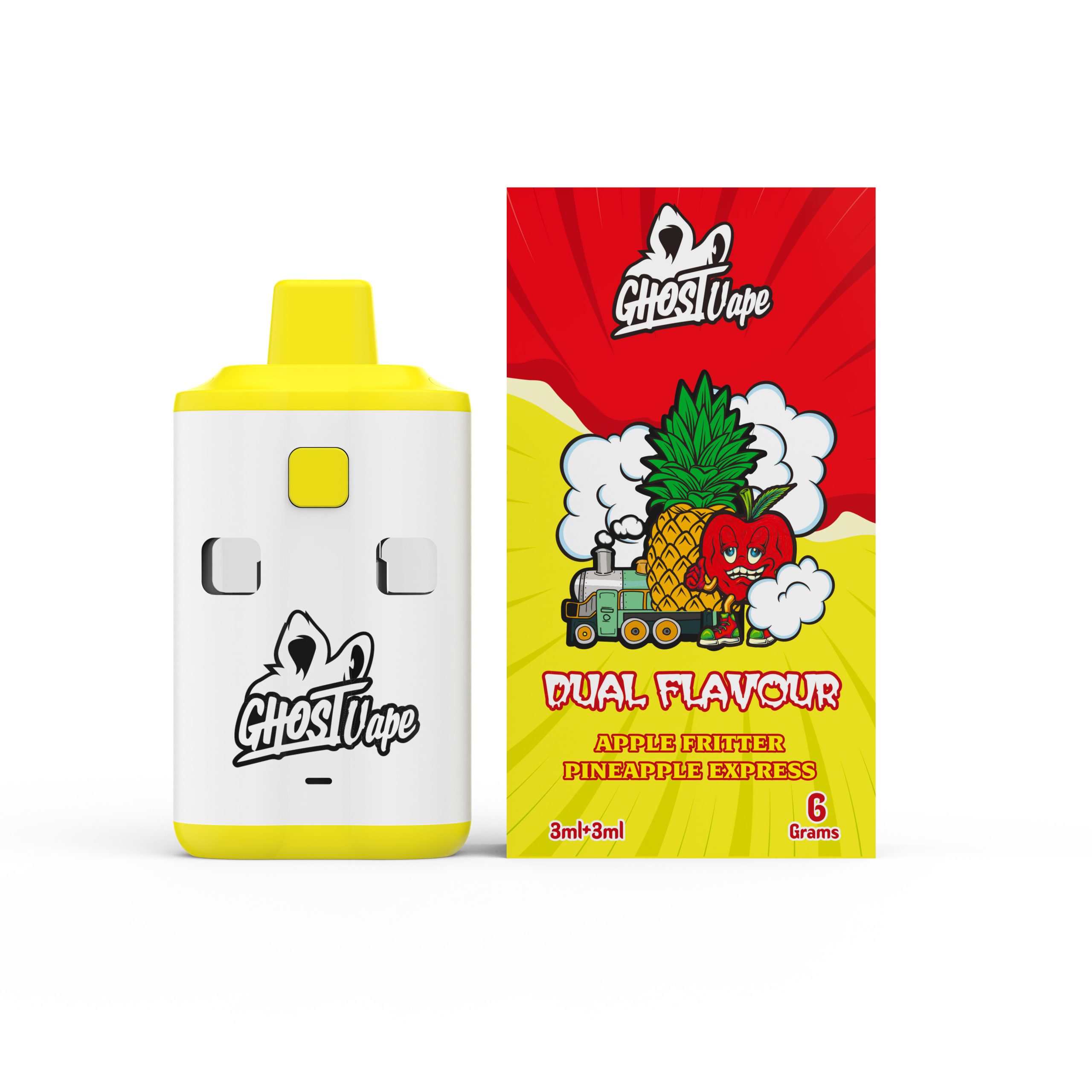 Buy Ghost Vape – Apple Fritter / Pineapple Express – 6000mg (3g/3g) THC VAPE Buy Ghost Vape – Apple Fritter / Pineapple Express – 6000mg (3g/3g) THC VAPE