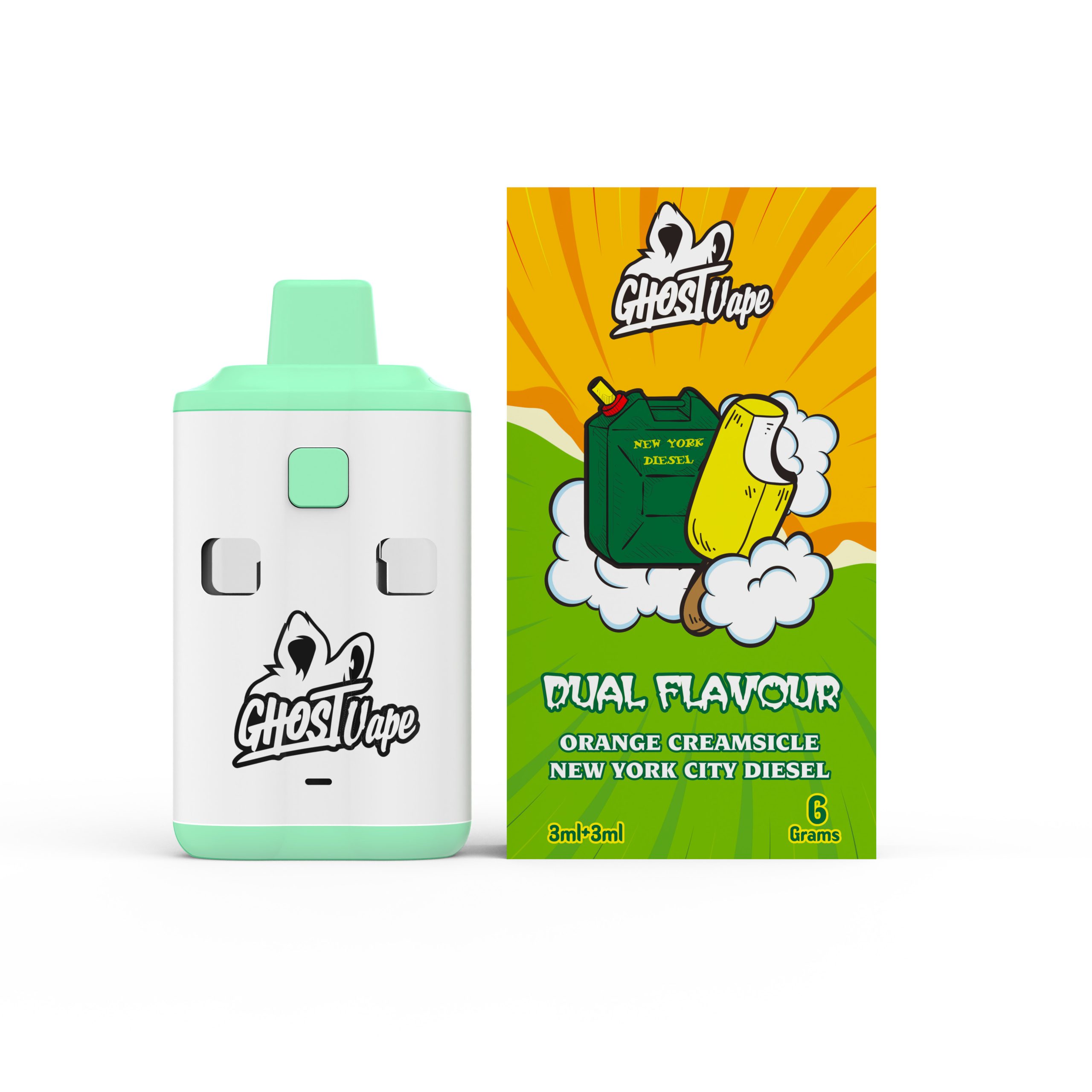 Buy Ghost Vape – Orange Creamsickle / New York City Diesel – 6000mg (3g/3g) THC VAPE Buy Ghost Vape – Orange Creamsickle / New York City Diesel – 6000mg (3g/3g) THC VAPE